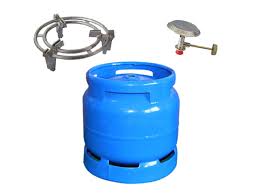 Image: 6Kg gas cylinder with a burner and grill