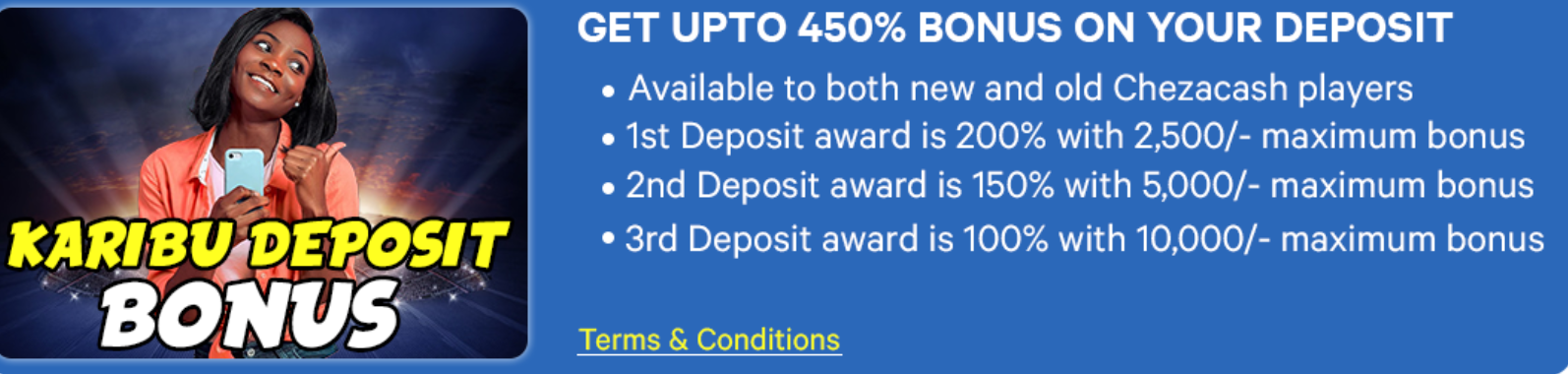 Chezacash welcome bonus
