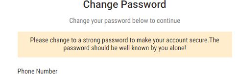 password reset