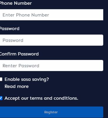 sasabet registration page