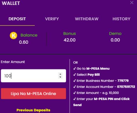 Deposit to Jazabet