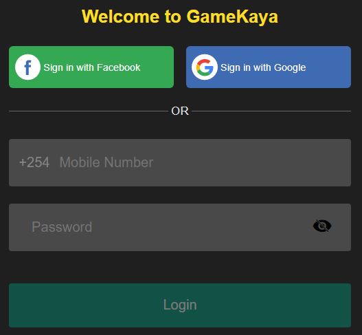 Gamekaya login