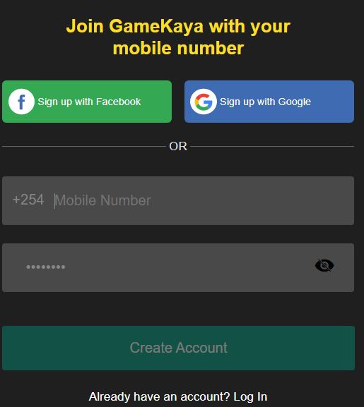 Gamekaya registration